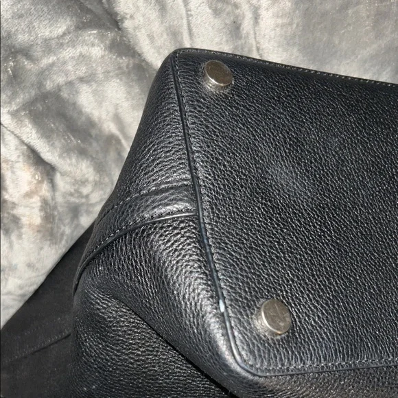 Like New Black Pebbled Leather Michael Kors Hand/Shoulder Bag With Metal Details - Picture 8 of 15